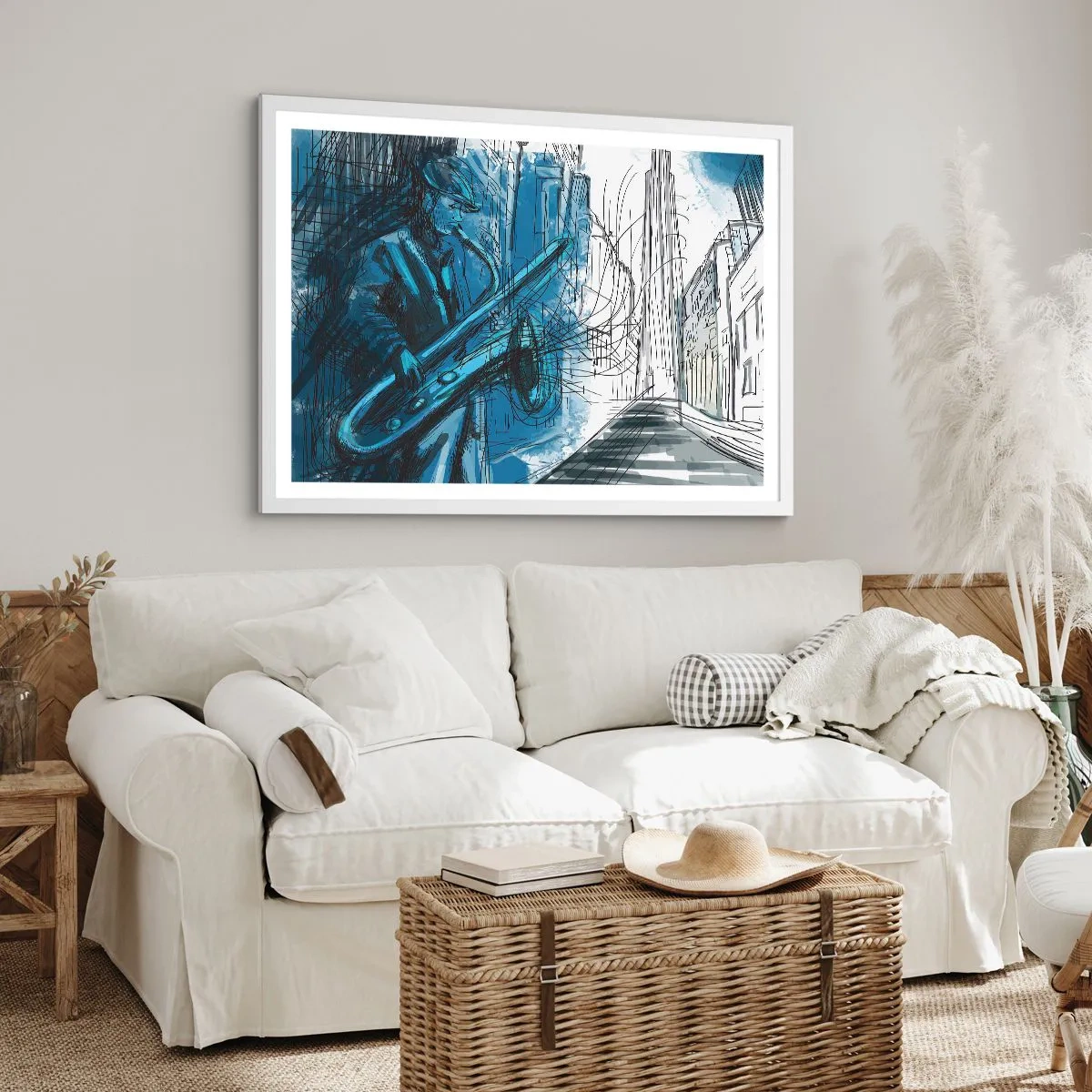 Poster în ramă albă - Rapsodie urbană - 70x50 cm