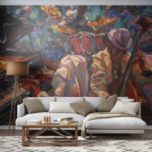 Tapet Autoadeziv Deluxe Sticker - Într-un ritm - Muzică, Jazz, Contrabas - 150x105 cm