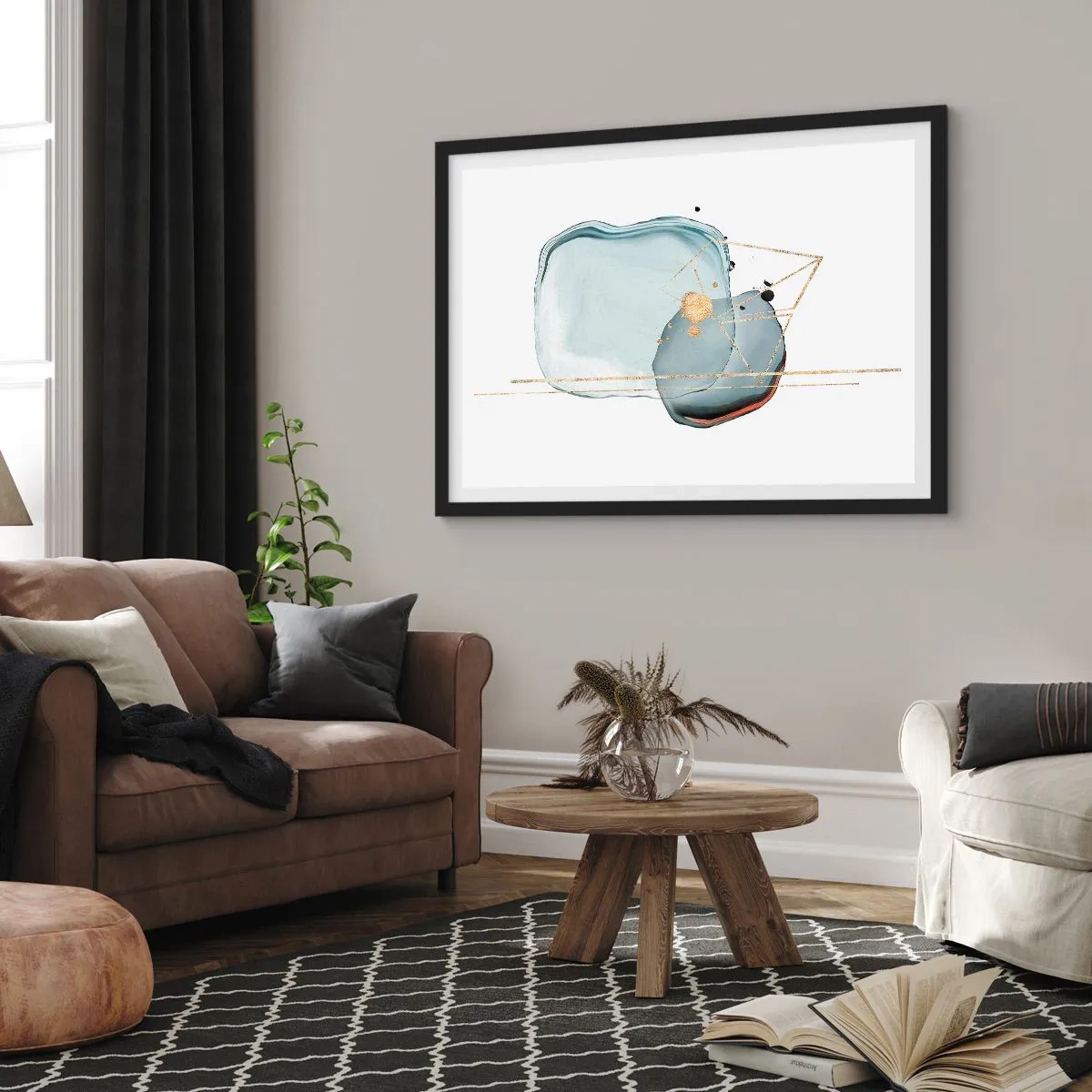Poster în ramă neagră - Studiul picăturii - 70x50 cm