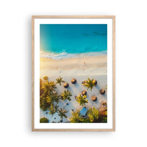 Poster în ramă de stejar deschis - Bun venit în paradis - 50x70 cm