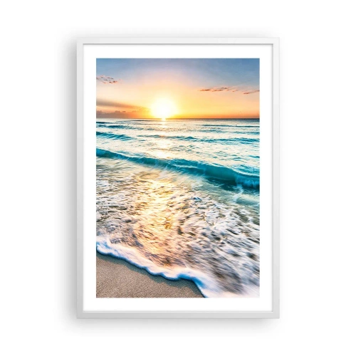 Poster în ramă albă - Priveliștea cu apus de soare - 50x70 cm