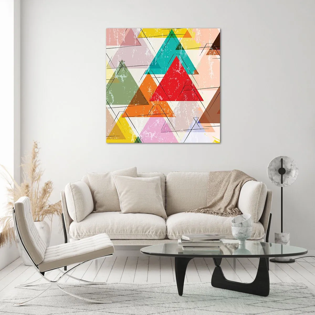 Tablou pe sticlă - Trei câte trei - 60x60 cm