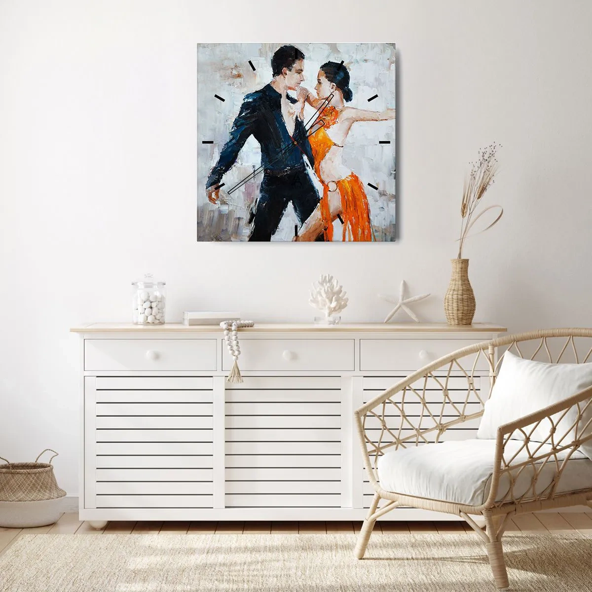 Ceas de perete - Ceas pe sticlă - Dirty dancing - 40x40 cm