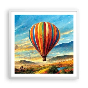 Poster în ramă albă - În liniște puteți vedea mai multe - 60x60 cm