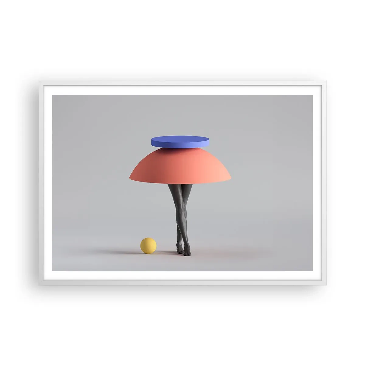 Poster în ramă albă - Compoziție suprarealistă - 100x70 cm