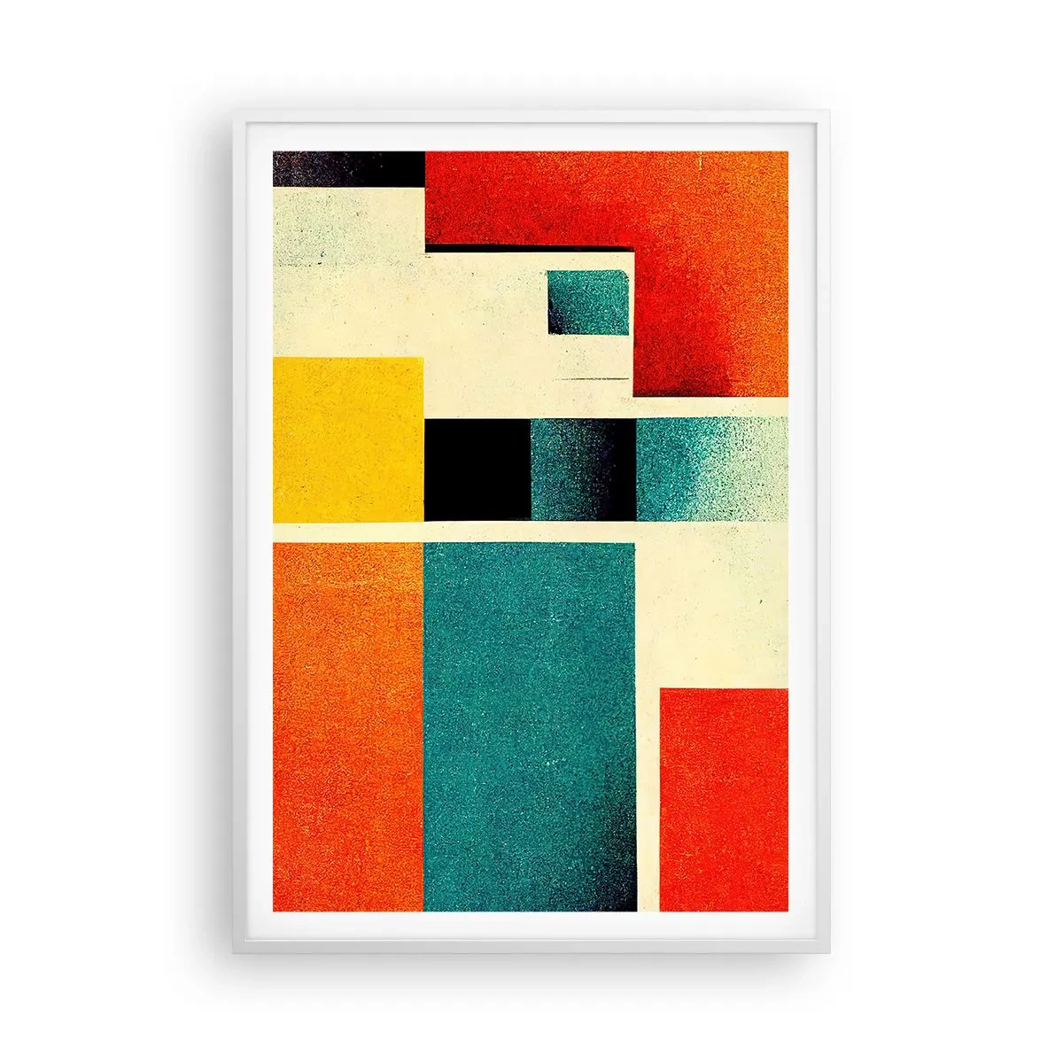 Poster în ramă albă - Abstracție geometrică - energie bună - 70x100 cm