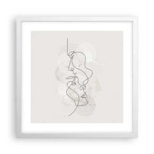 Poster în ramă albă - Încurcați într-o îmbrățișare - 40x40 cm