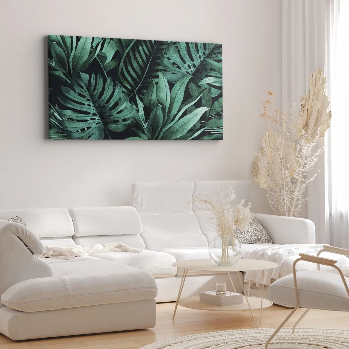 Tablou pe pânză - Profunzimea verdelui tropical - 90x30 cm