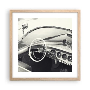 Poster în ramă de stejar deschis - E timpul pentru cei bogați - 40x40 cm