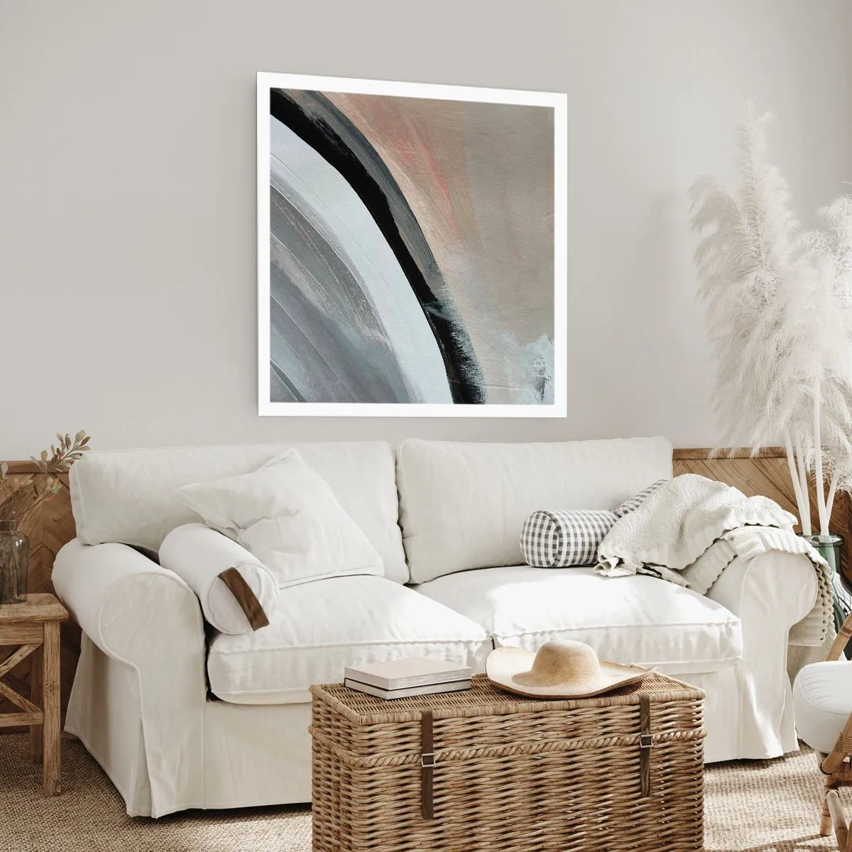 Poster - Compoziție: arc de negru și gri - 60x60 cm