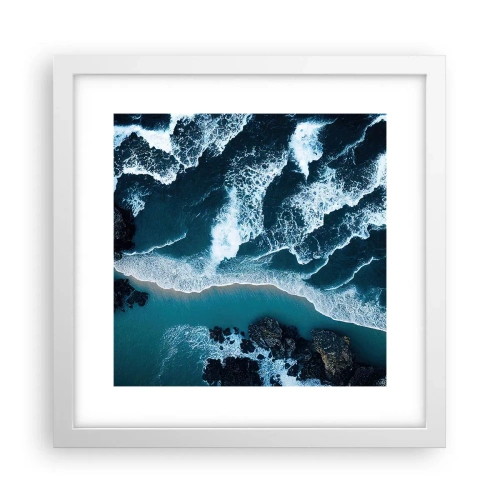 Poster în ramă albă - Înfășurate în valuri - 30x30 cm