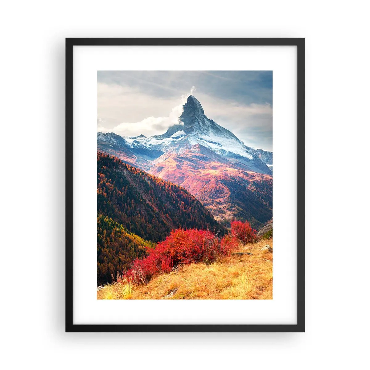 Poster în ramă neagră - Toamnă alpină - 40x50 cm