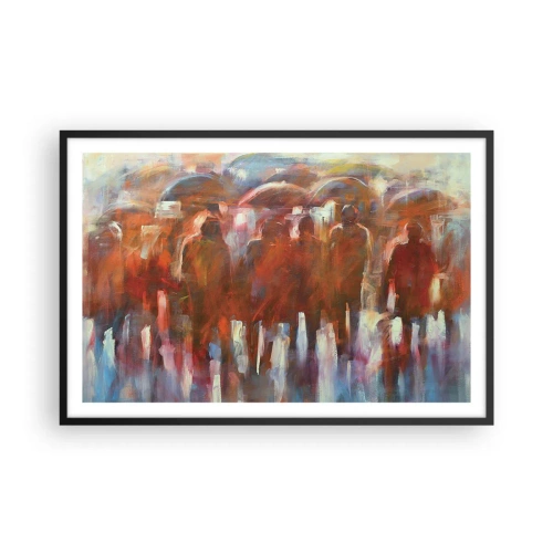 Poster în ramă neagră - Egali în ploaie și ceață - 91x61 cm