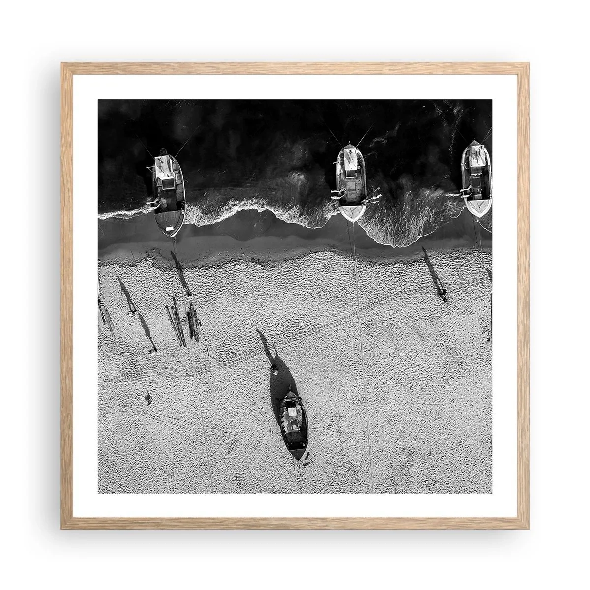 Poster în ramă de stejar deschis - Tot pe țărm... - 60x60 cm