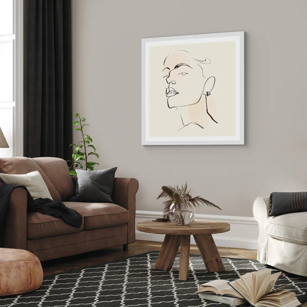 Poster în ramă albă - O privire mândră - 60x60 cm