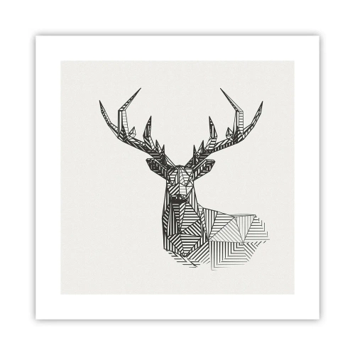 Poster - Cerb în stil cubist - 40x40 cm