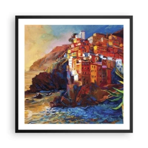 Poster în ramă neagră - Oraș italian de vis - 60x60 cm