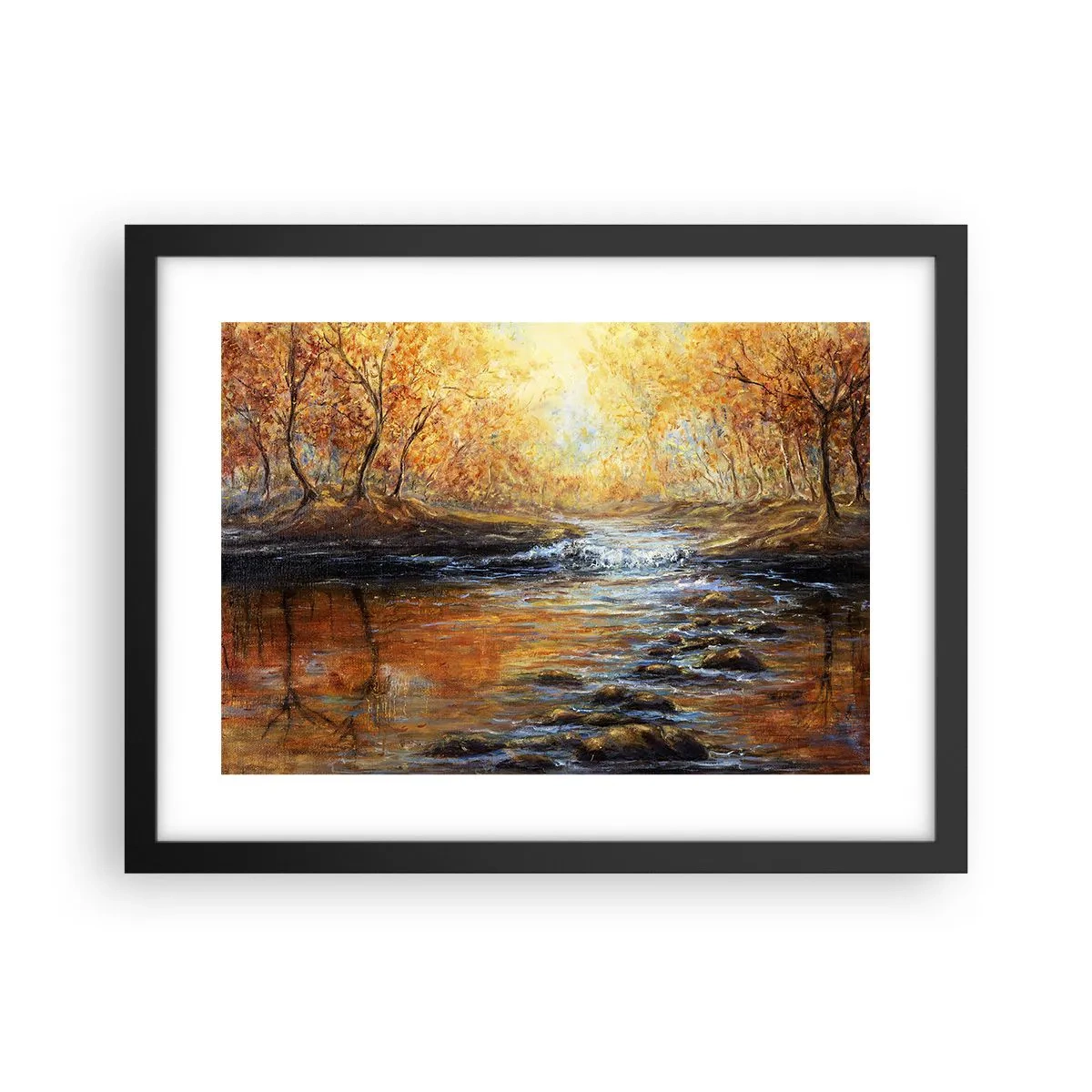 Poster în ramă neagră - Pârâul de aur - 40x30 cm
