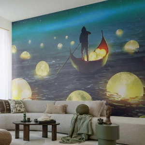 Tapet Premium Sand - Lucruri la care filozofii nu au visat niciodată - Abstracția, Fantezie, Barcă - 200x140 cm