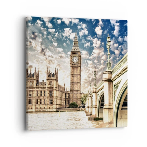 Tablou pe pânză - Nori de pene deasupra Tamisei - 40x40 cm