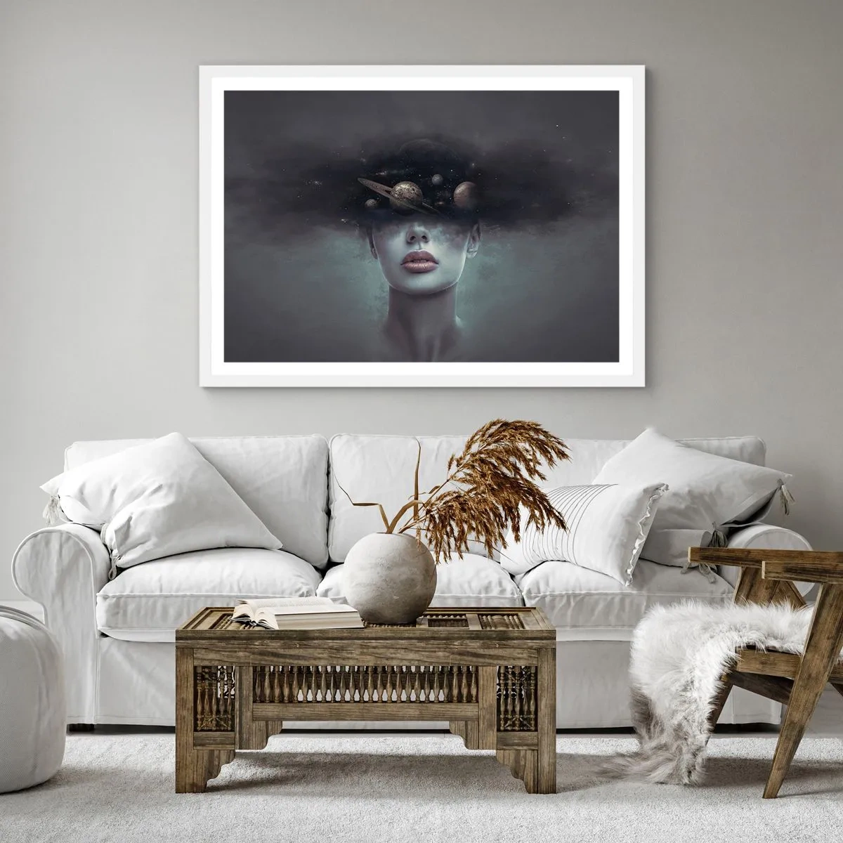 Poster în ramă albă - Și planetele o iau razna... - 30x30 cm