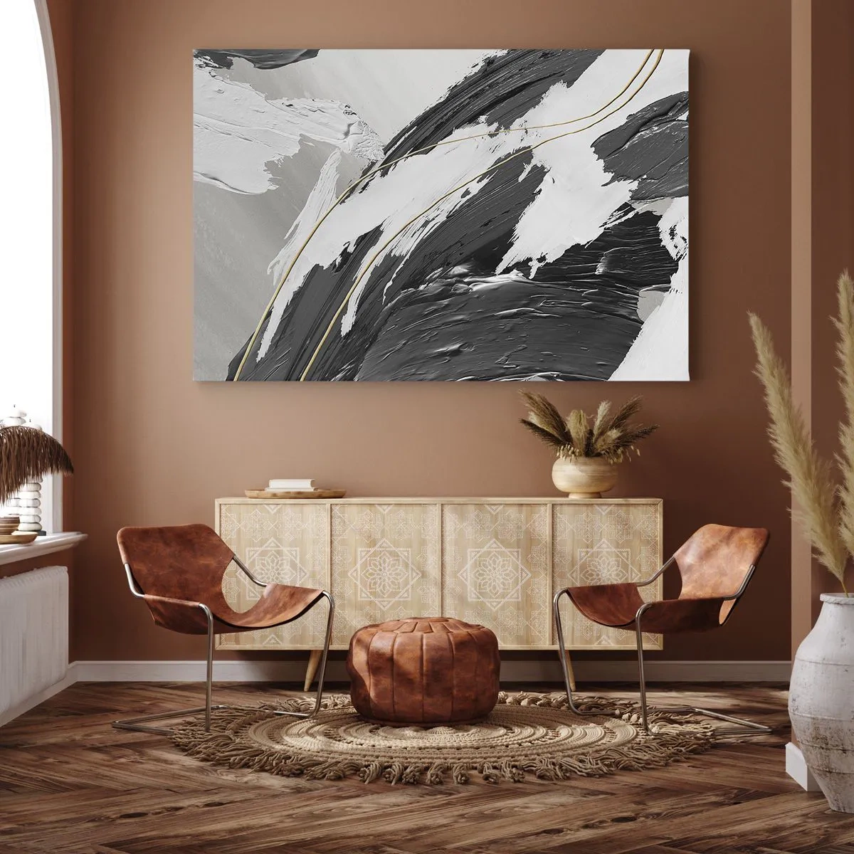 Tablou pe pânză - Abstracție cu fler - 120x80 cm