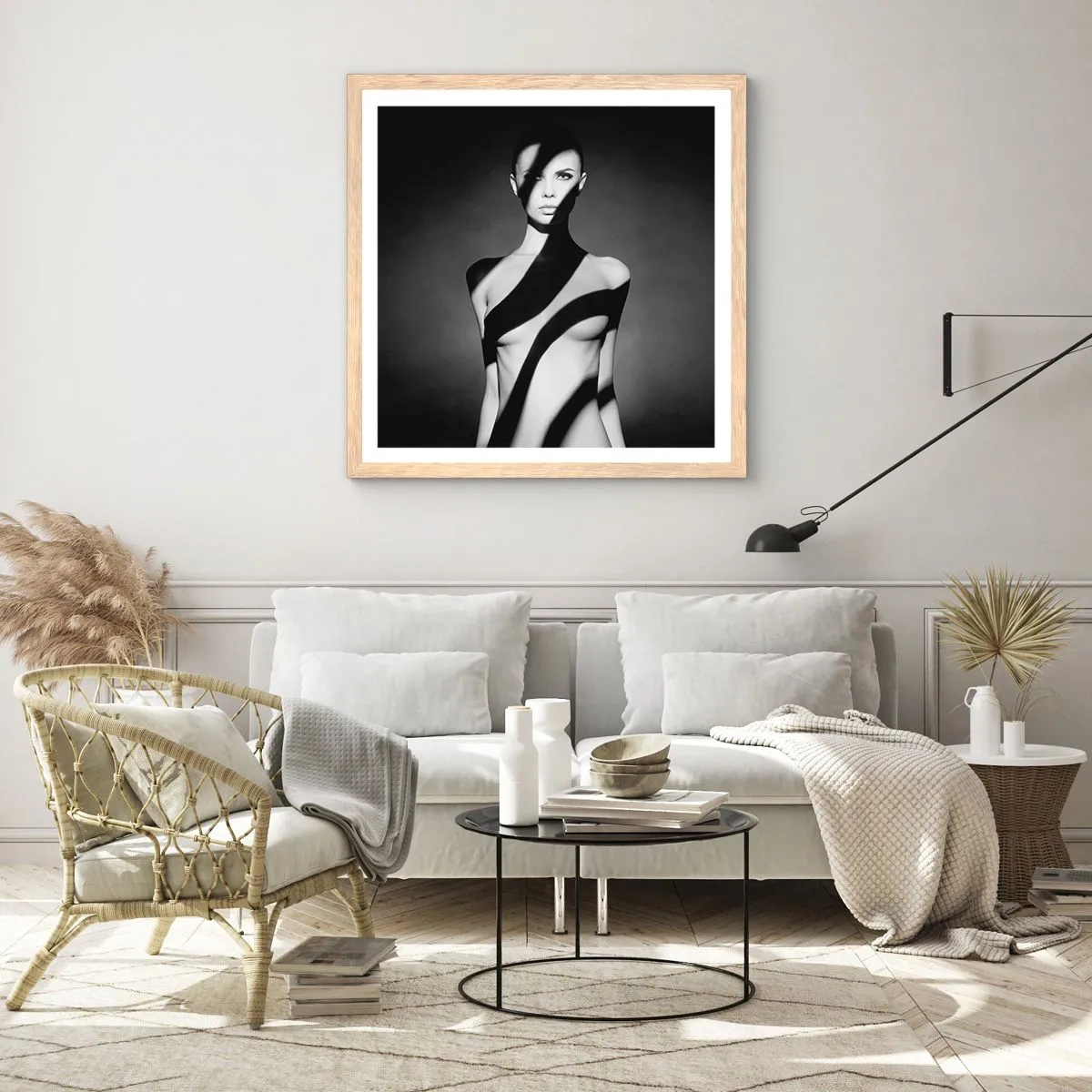 Poster în ramă de stejar deschis - La strălucire și la umbră - 30x30 cm