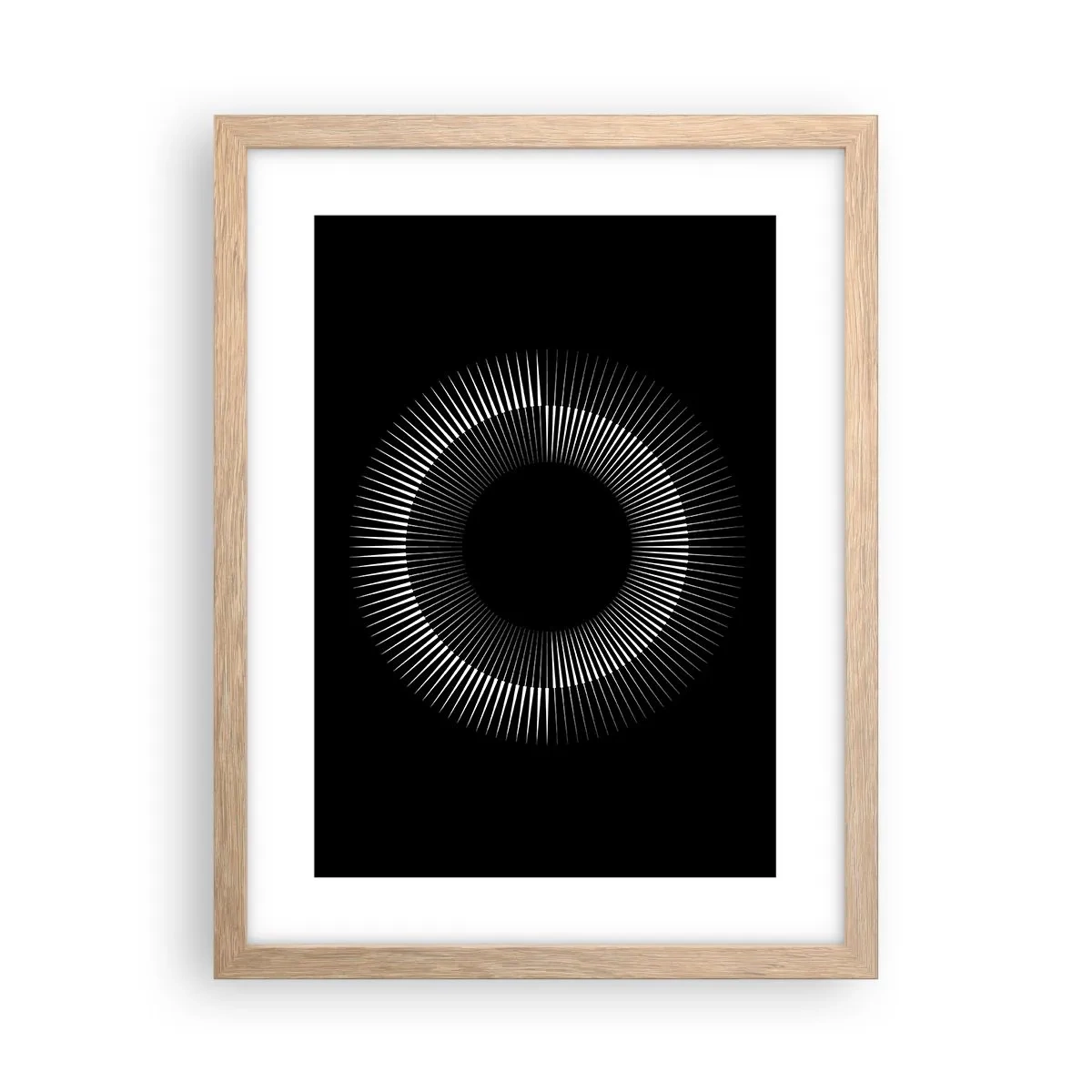 Poster în ramă de stejar deschis - Soarele Negru - 30x40 cm
