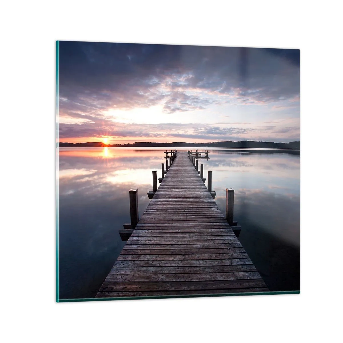 Tablou pe sticlă - Granița tăcută dintre zi și noapte - 60x60 cm