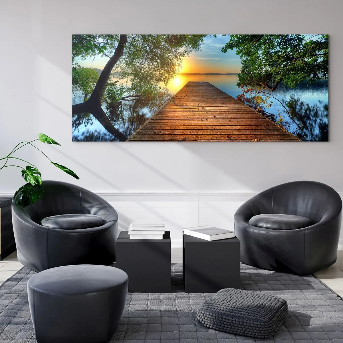 Tablou pe sticlă - Nu te grăbi, stai jos - 160x50 cm