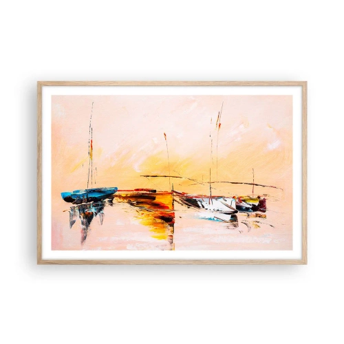 Poster în ramă de stejar deschis - O seară în golf - 91x61 cm