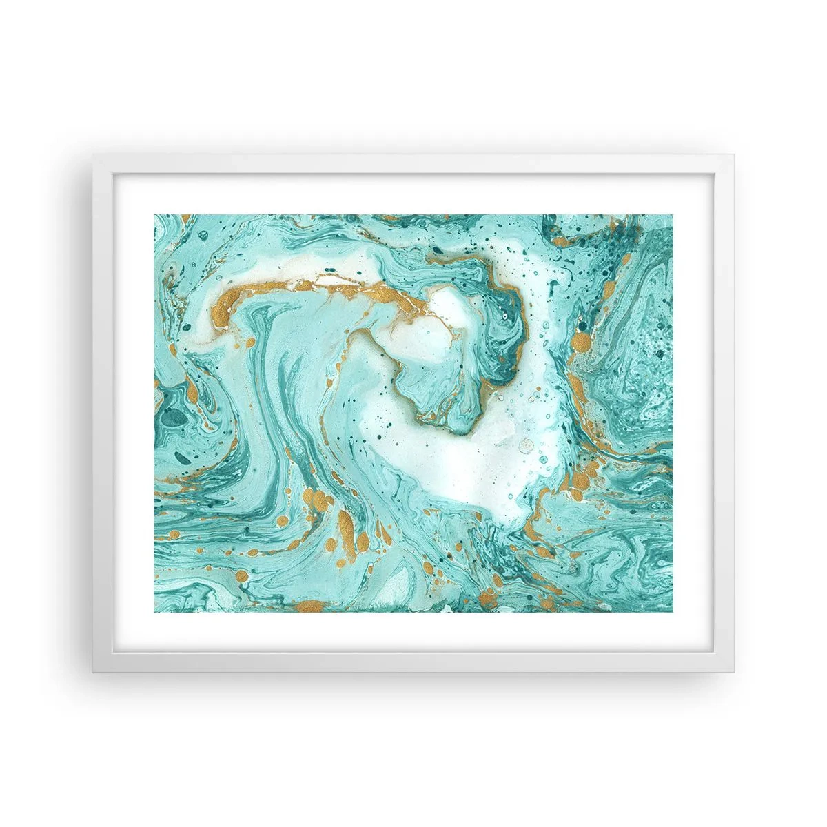 Poster în ramă albă - Sub marele val al perioadei Edo - 50x40 cm