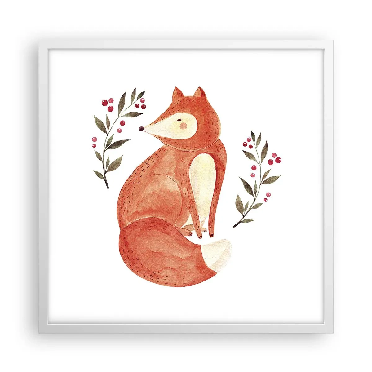 Poster în ramă albă - Micuțul roșcat - 50x50 cm