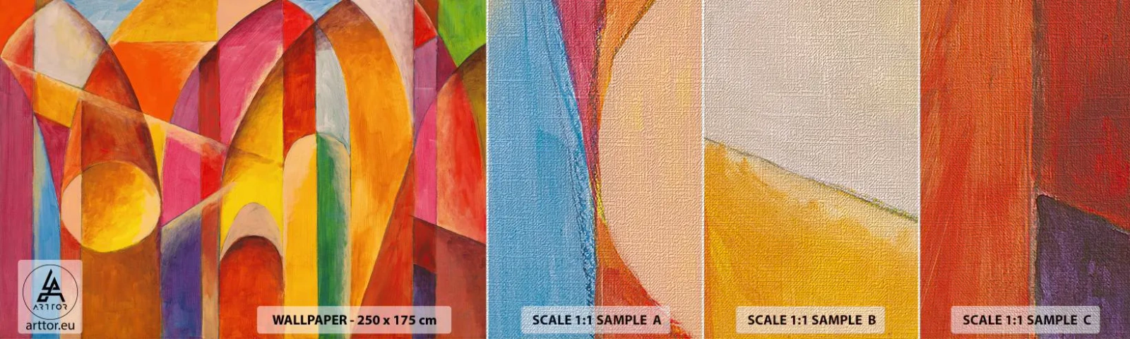 Mostră tapet Premium Canvas - Catedrala Soarelui - Abstracția, Bucată, Artă Modernă - 100x30 cm