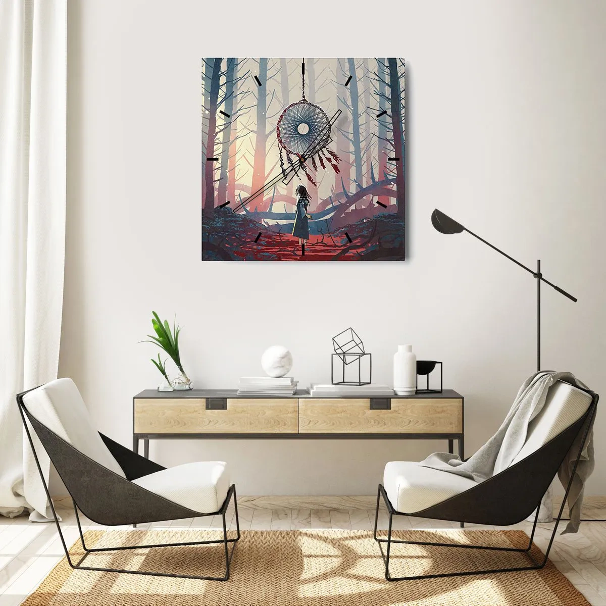 Ceas de perete - Ceas pe sticlă - Ritualul secret al fericirii - 30x30 cm