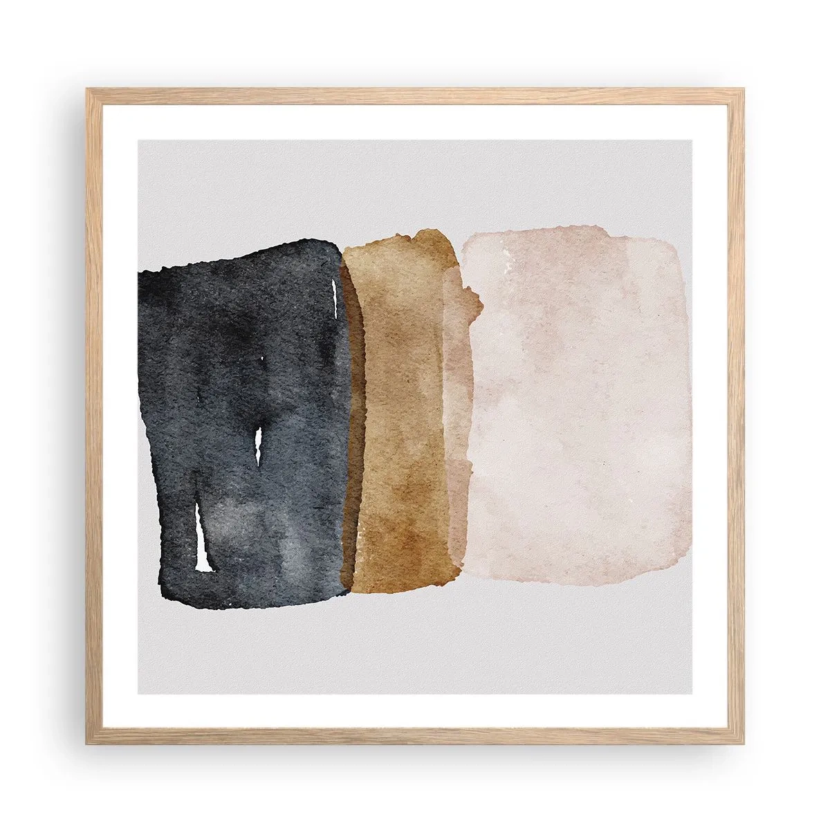 Poster în ramă de stejar deschis - Compoziția culorilor pământului - 60x60 cm