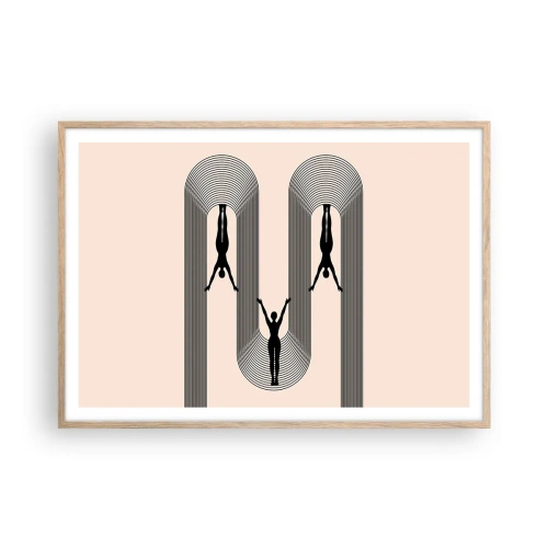 Poster în ramă de stejar deschis - Cu susul în jos - 100x70 cm