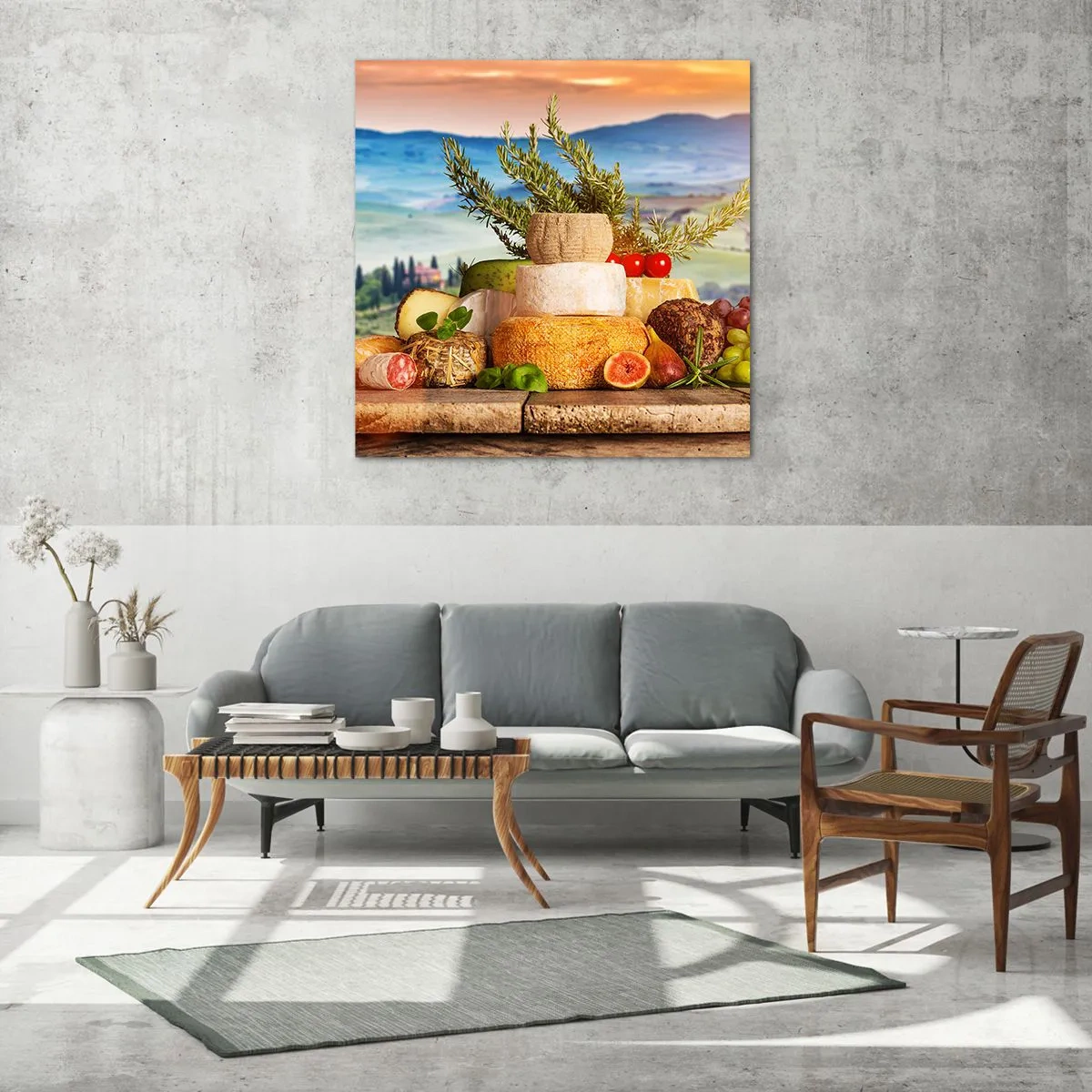 Tablou pe sticlă - Bucurie de viață în stil italian - 70x70 cm