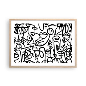 Poster în ramă de stejar deschis - Chipuri și miraje - 70x50 cm