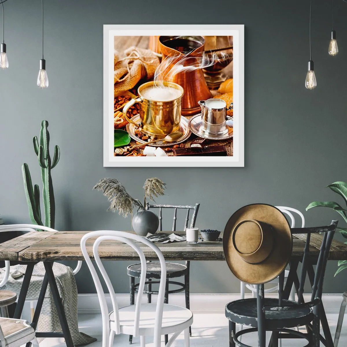 Poster în ramă albă - O zi bună! - 50x50 cm