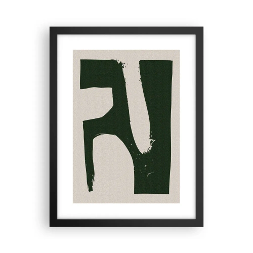 Poster în ramă neagră - Golfuri de alb - 30x40 cm