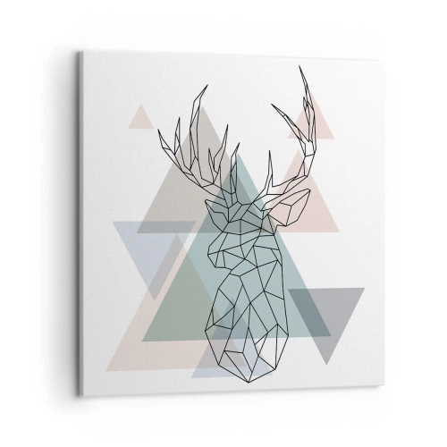 Tablou pe pânză - Într-o pădure geometrică - 50x50 cm