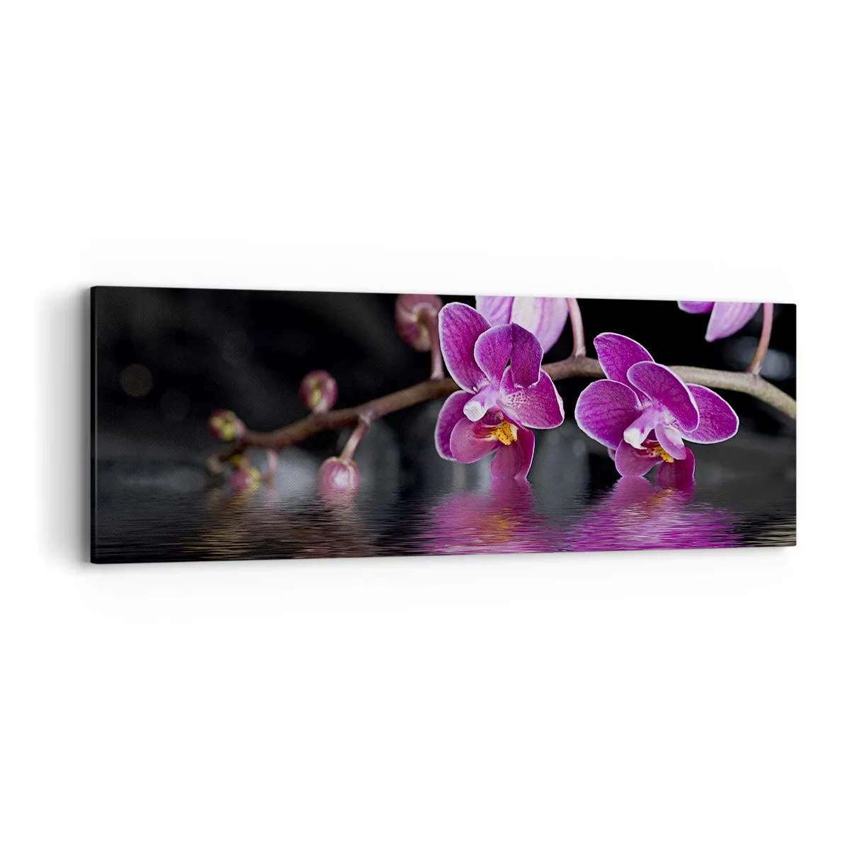 Tablou pe pânză - Reflecție de frumusețe în liliac - 90x30 cm