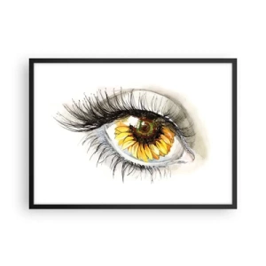 Poster în ramă neagră - O privire la fel de fierbinte ca vara - 70x50 cm