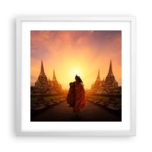 Poster în ramă albă - În pace prin eternitate - 40x40 cm
