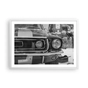 Poster în ramă albă - Condus dur - 70x50 cm