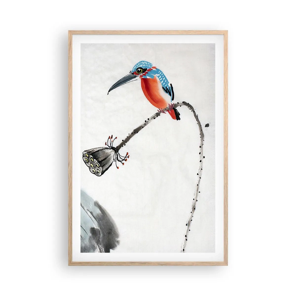 Poster în ramă de stejar deschis - Viața de pajiște - 61x91 cm