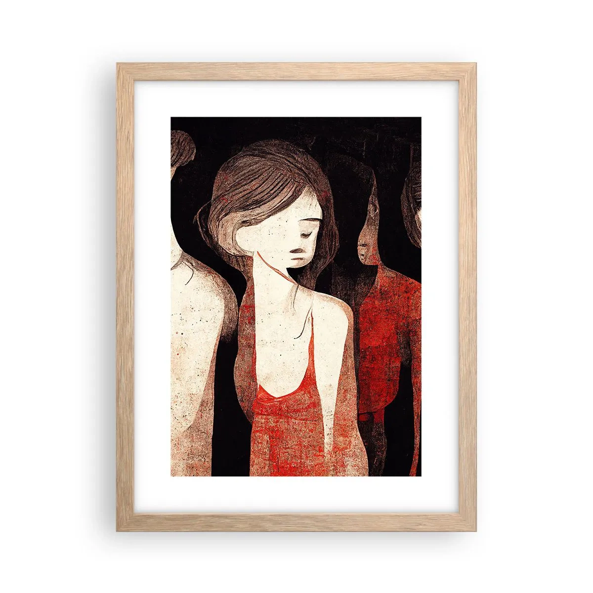 Poster în ramă de stejar deschis - Madonele întunericului - 30x40 cm