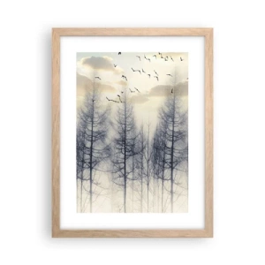 Poster în ramă de stejar deschis - Spiritele pădurii - 30x40 cm