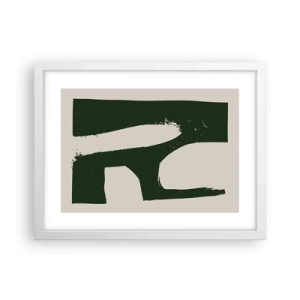 Poster în ramă albă - Golfuri de alb - 40x30 cm